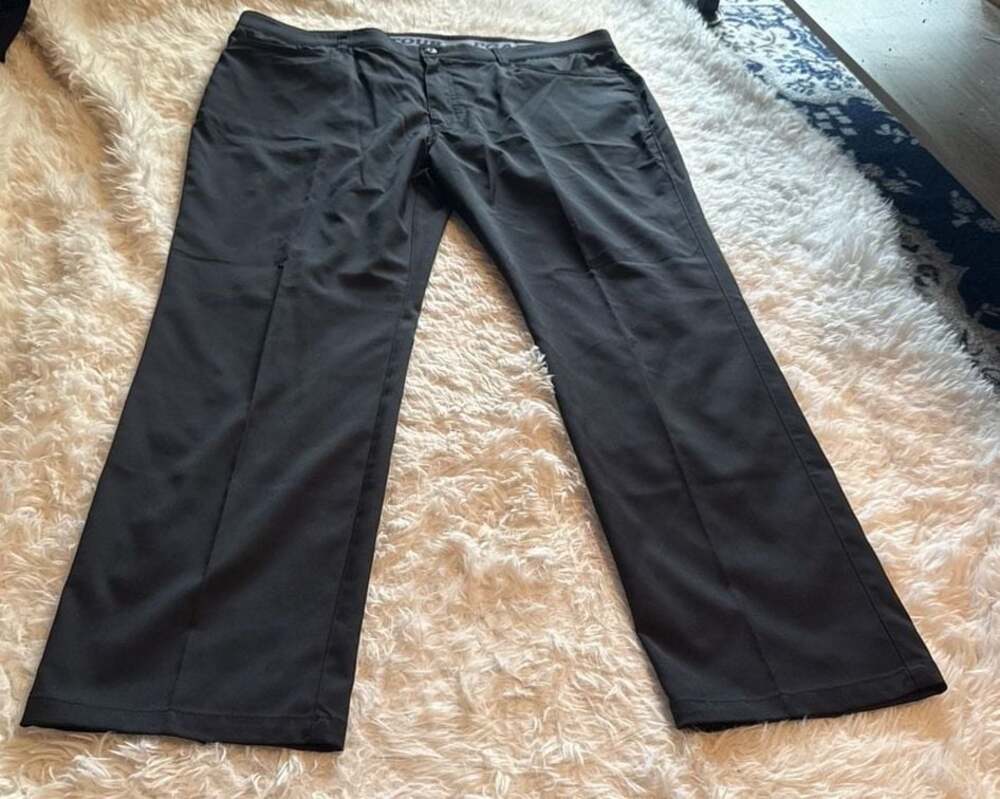 PGA TOUR Expandable Waist Flat Front Golf Pants 38x29 Black